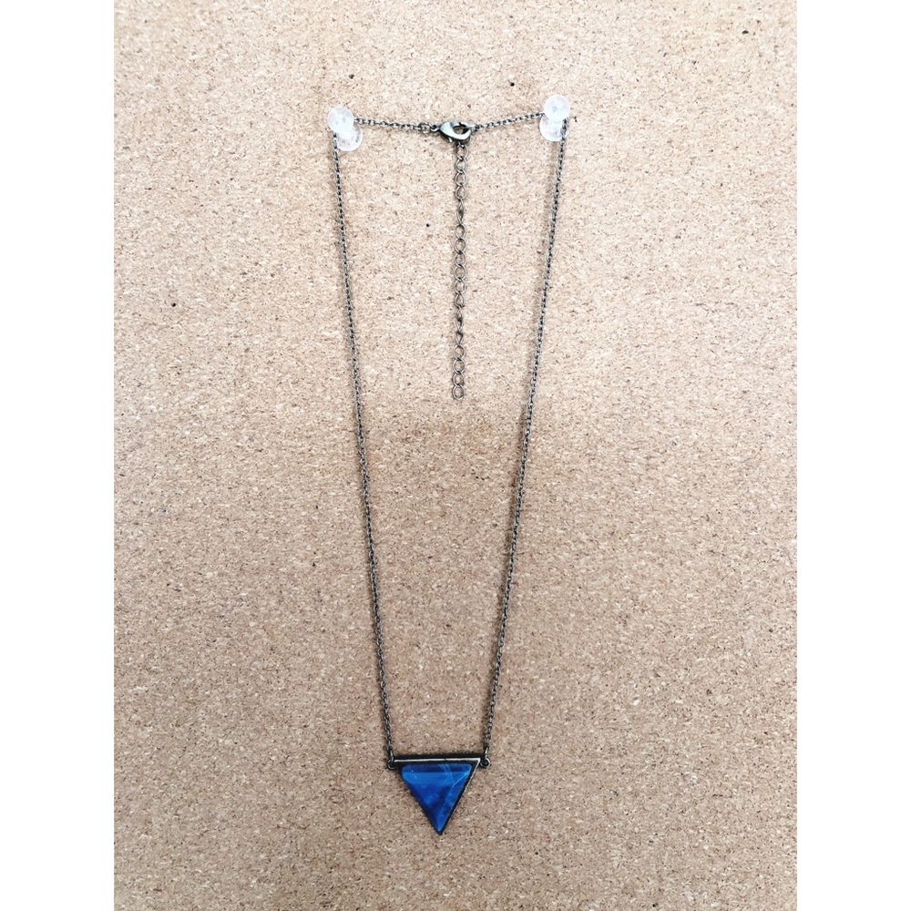Triangle blue stone necklace